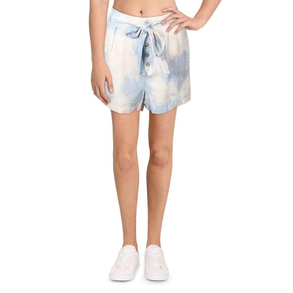bella dahl Belted Button Front Shorts Galaxy Tie-Dye MD
